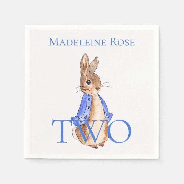 Serviette En Papier Custom Pierre le lapin 2e anniversaire (Devant)