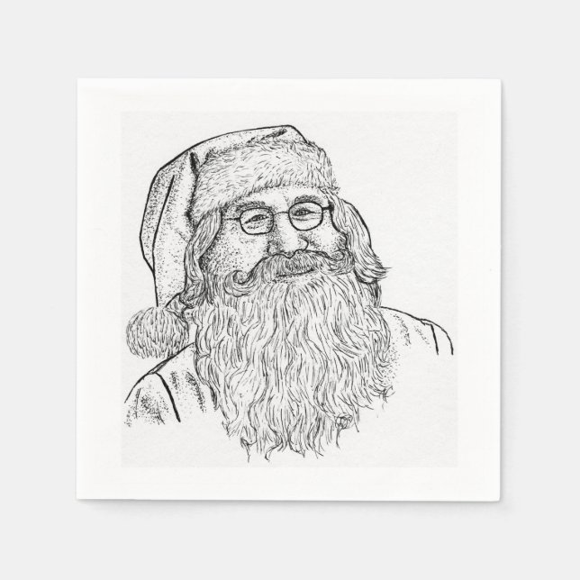 Serviette En Papier Custom Printed Santa Claus (Devant)