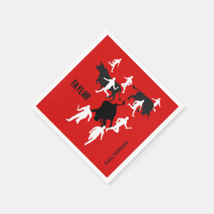 Serviette En Papier Custom, San Fermin Pamplona, bull run / encierro,
