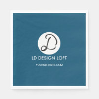 Customisé Cocktail bleu foncé Napkin avec logo et
