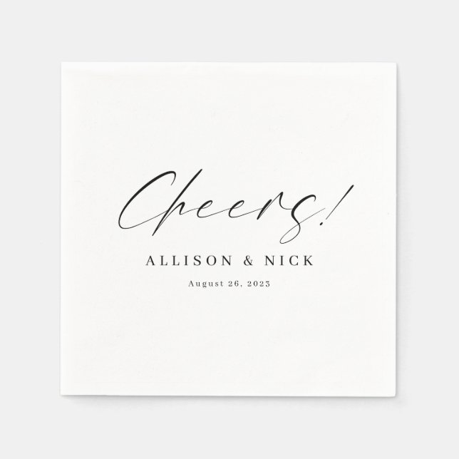 Serviette En Papier Customisez simples neutres  Mariages serviettes (Devant)