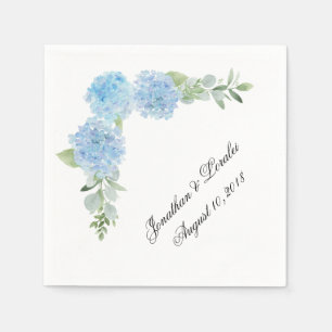 Serviette En Papier Customisez vos serviettes mariages Blue Hydrangea
