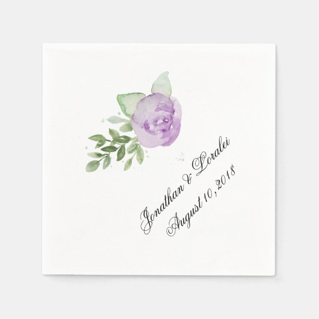 Serviette En Papier Customisez votre Mariage Rose lavande de serviette (Devant)
