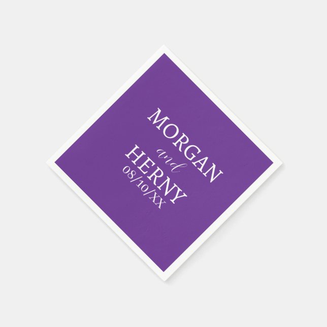 SERVIETTE EN PAPIER CUSTOMIZED NAME STYLISH MODERN  WEDDING  (Coin)