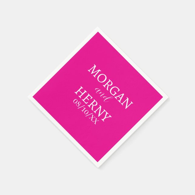 SERVIETTE EN PAPIER CUSTOMIZED NAME STYLISH MODERN  WEDDING  (Coin)