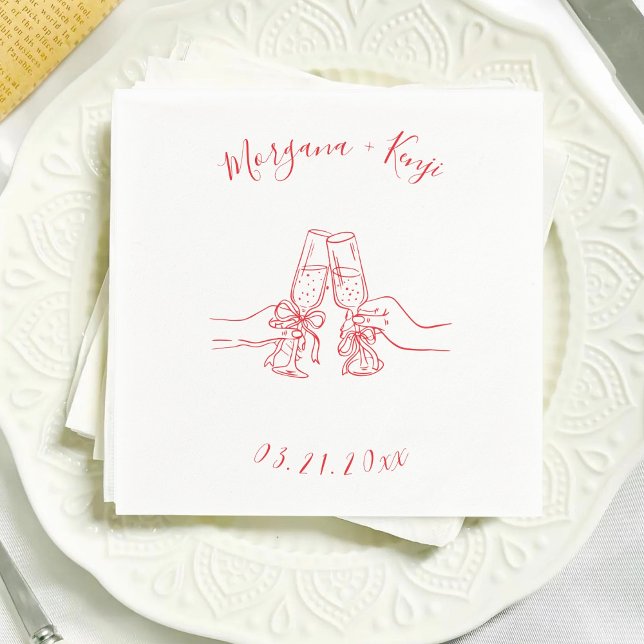 Serviette En Papier Customized Wedding Engagement Party Bridal Shower (Créateur téléchargé)