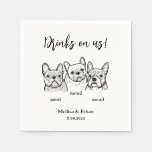 Serviette En Papier Cute 3 Chiens Animaux de compagnie Boissons sur no
