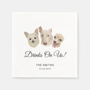 Serviette En Papier Cute 3 Chiens Animaux Mariage