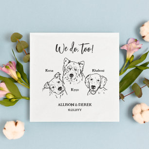 Serviette En Papier Cute 3 Chiens Pet Dessin Mariage