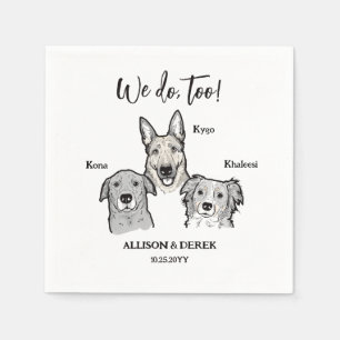 Serviette En Papier Cute 3 Chiens Pet Dessin Mariage