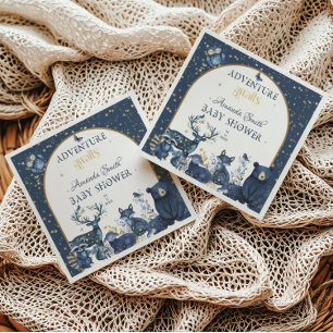 Serviette En Papier Cute Animal Adventure Night Sky Baby Shower