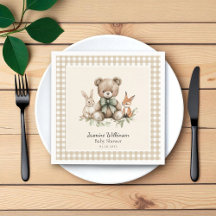 Cute Animaux Aquarelle Baby shower serviettes