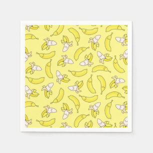 Serviette En Papier Cute Anniversaire de enfant banane Kawaii