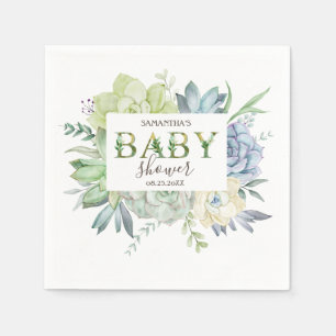 Serviette En Papier Cute Aquarelle Cactus Succulents