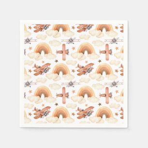 Serviette En Papier Cute aquarelle Rainbow Motif d'avion