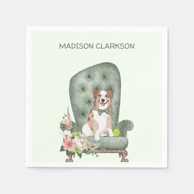 Serviette En Papier Cute Australian Shepherd sur la chaise (Devant)