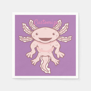 Serviette En Papier Cute Axolotl rose Thunder_Cove