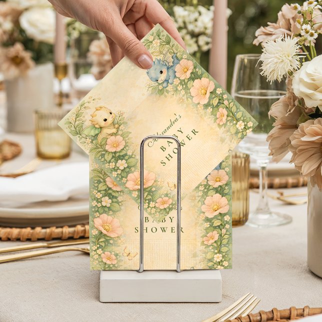 Serviette En Papier Cute Baby Dragon Fairytale Baby Shower (Créateur téléchargé)