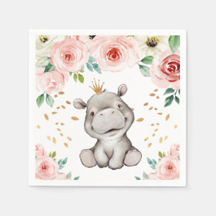 Serviette En Papier Cute Baby shower Hippo