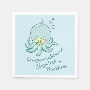 Serviette En Papier Cute Baby shower Octopus Kawaii