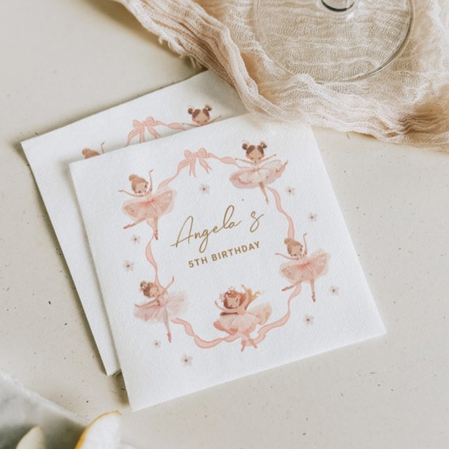 Serviette En Papier Cute Ballerinas Invitation Anniversaire (Créateur téléchargé)