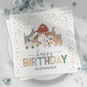 Serviette En Papier Cute Barnyard Anniversaire