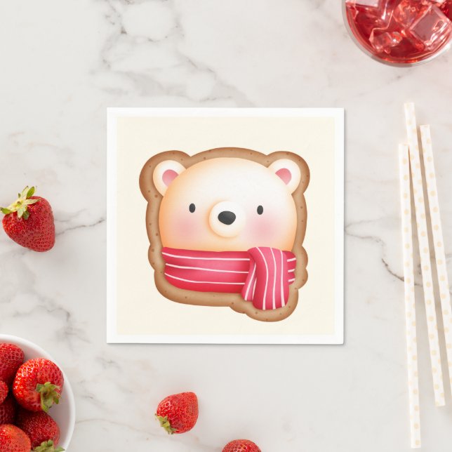 Serviette En Papier Cute Bear Face (En situation)