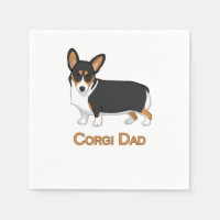 Cute Black Tricolor Pembroke Corgi Dad Dog Lovers