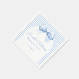 Serviette En Papier Cute Blue Chic Bow Striped Baby Boy Douche Papier