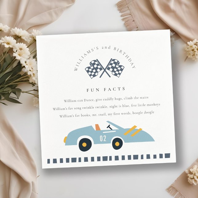 Serviette En Papier Cute Blue Race Voiture Enfants N'importe quel âge  (Créateur téléchargé)