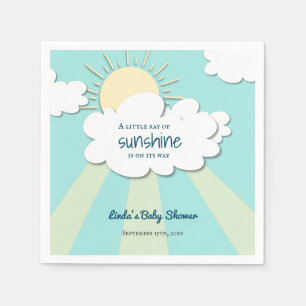 Serviette En Papier Cute Blue Ray of Sunshine Boy Baby shower