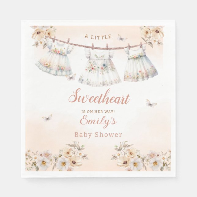 Serviette En Papier Cute Boho Aquarelle Boho Vêtements de filles Baby  (Devant)