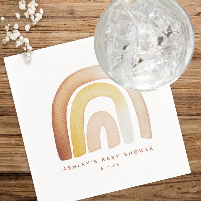 Serviette En Papier Cute Boho arc-en-ciel Baby shower neutre entre les (Créateur téléchargé)