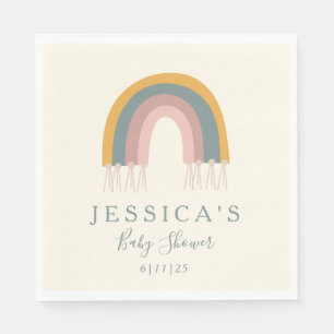 Serviette En Papier Cute Boho arc en ciel Baby shower simple Personnal