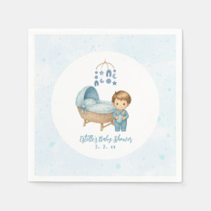 Serviette En Papier Cute Boy Blue Nursery Baby shower