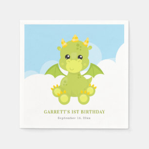 Serviette En Papier Cute Boy Dragon 1er anniversaire