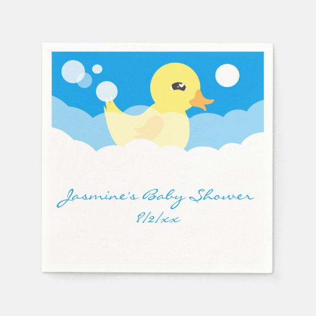 Serviette En Papier Cute Boy en caoutchouc Baby shower canard (Devant)
