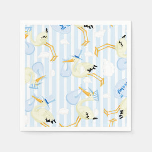 Serviette En Papier Cute Boy Stork pour baby shower