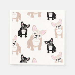 Serviette En Papier Cute Bulldog Pattern