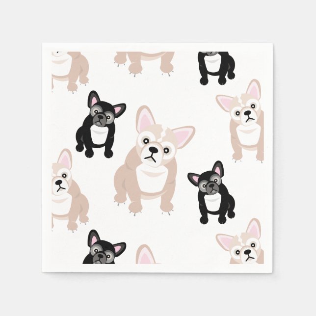 Serviette En Papier Cute Bulldog Pattern (Devant)