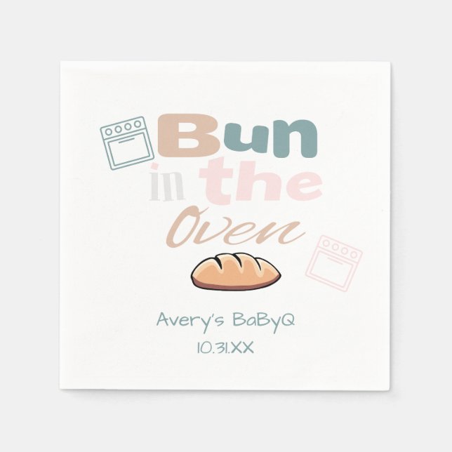 Serviette En Papier Cute Bun Dans Four BaBy Q Douche (Devant)