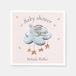 Serviette En Papier Cute Bunny Nuages et Stars Baby shower serviettes