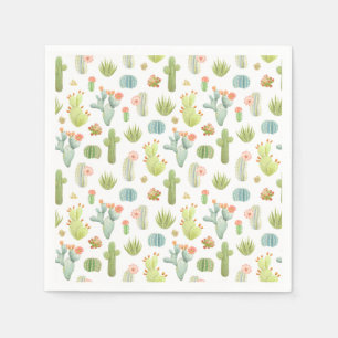 Serviette En Papier Cute Cactus Motif