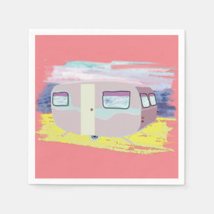 Serviette En Papier Cute Camper sur la plage
