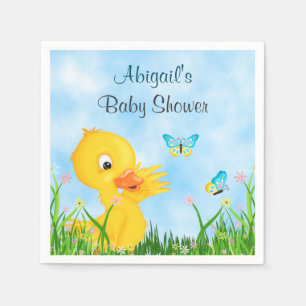 Serviette En Papier Cute canard et papillons Baby shower garçon