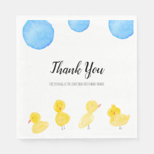 Serviette En Papier Cute Canards Merci Baby shower d'aquarelle main