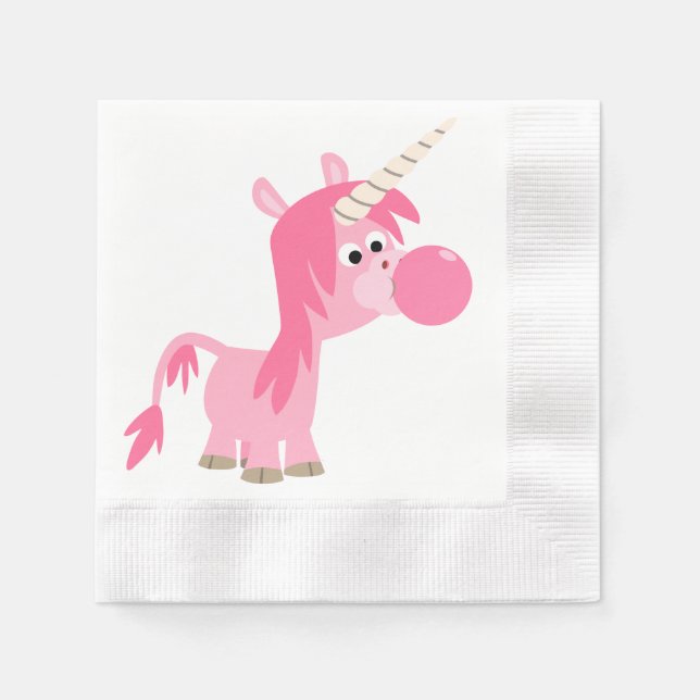 Serviette En Papier Cute Cartoon Bubble Gum Unicorne Papier serviettes (Devant)