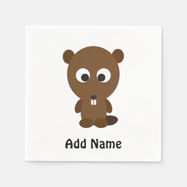 Serviette En Papier Cute castor (Devant)