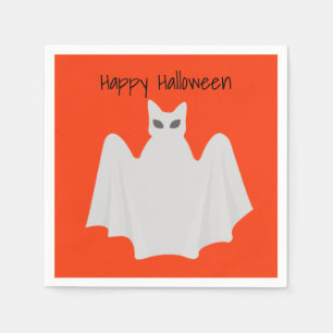 Serviette En Papier Cute Cat comme le Fantôme Halloween Papier Napkin