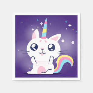 Serviette En Papier Cute Caticorn